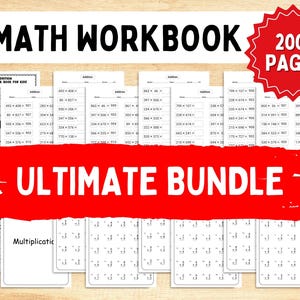 Math Worksheets Ultimate Bundle | +200 Pages | Printable Activity ...
