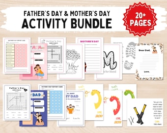 Mother's & Father's Day Activity Bundle: 20+ Coloring Pages (Digital Download)