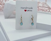 Earring Crystal Gold Blue