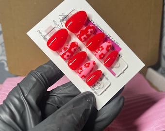 Aangepaste pers op nagels | Herbruikbaar, medium ovaal