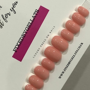 Classic white French tips|oval French tips|Reusable nails | can Change colour)And Lengths | Personalisable| Extra large sizes