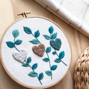 Heart Vines pattern. PDF embroidery pdf beginners embroidery instant digital download embroidery pattern.