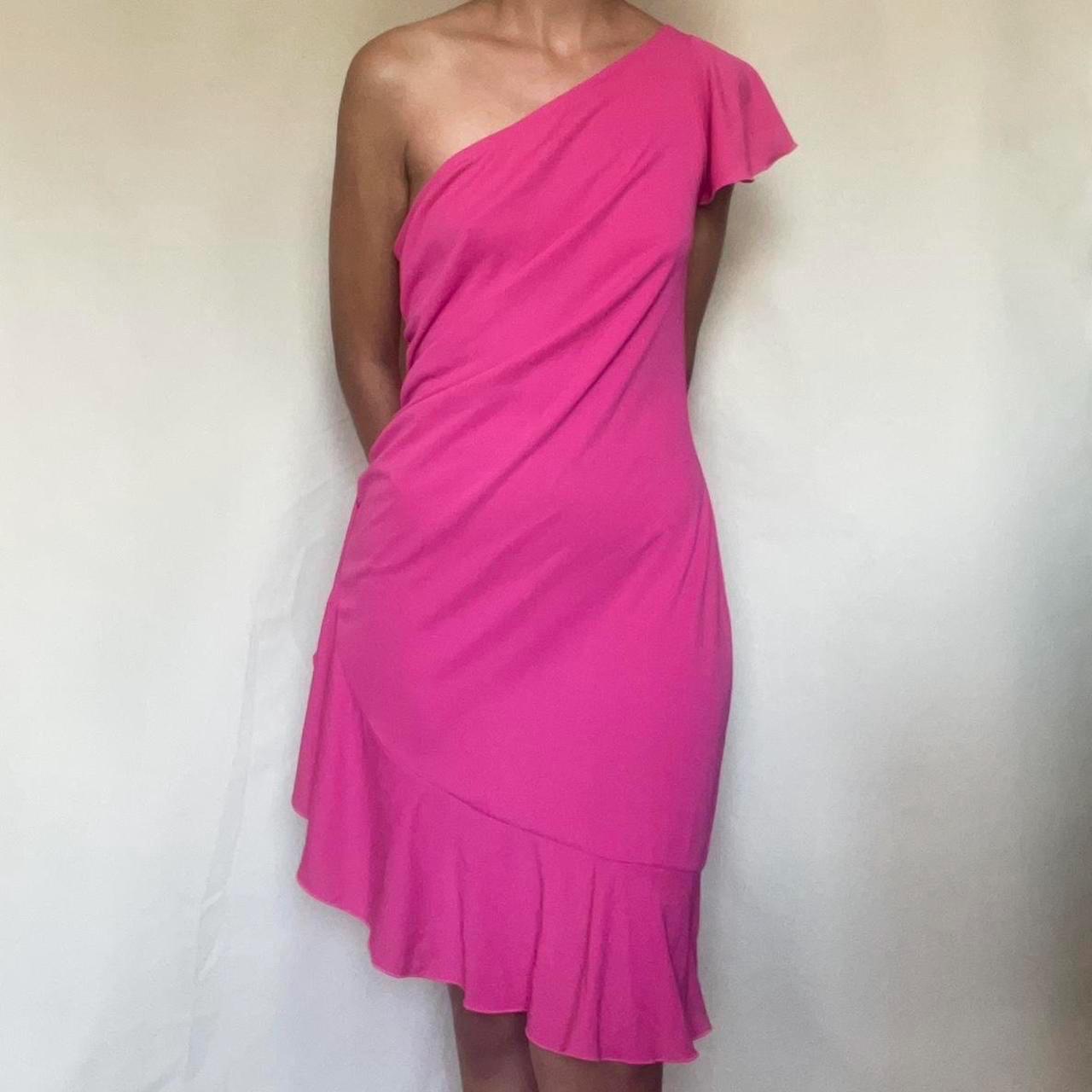 strapless open back dress Sparkly Hot Pink One Shoulder Long Prom Dress Evening Dress,WP175 –  winkbridal main image 1