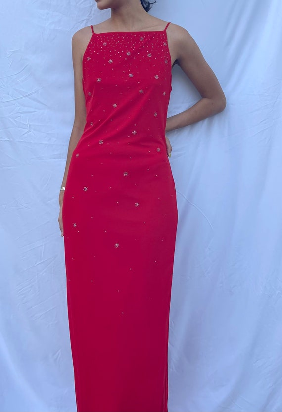 Vintage full length red gown