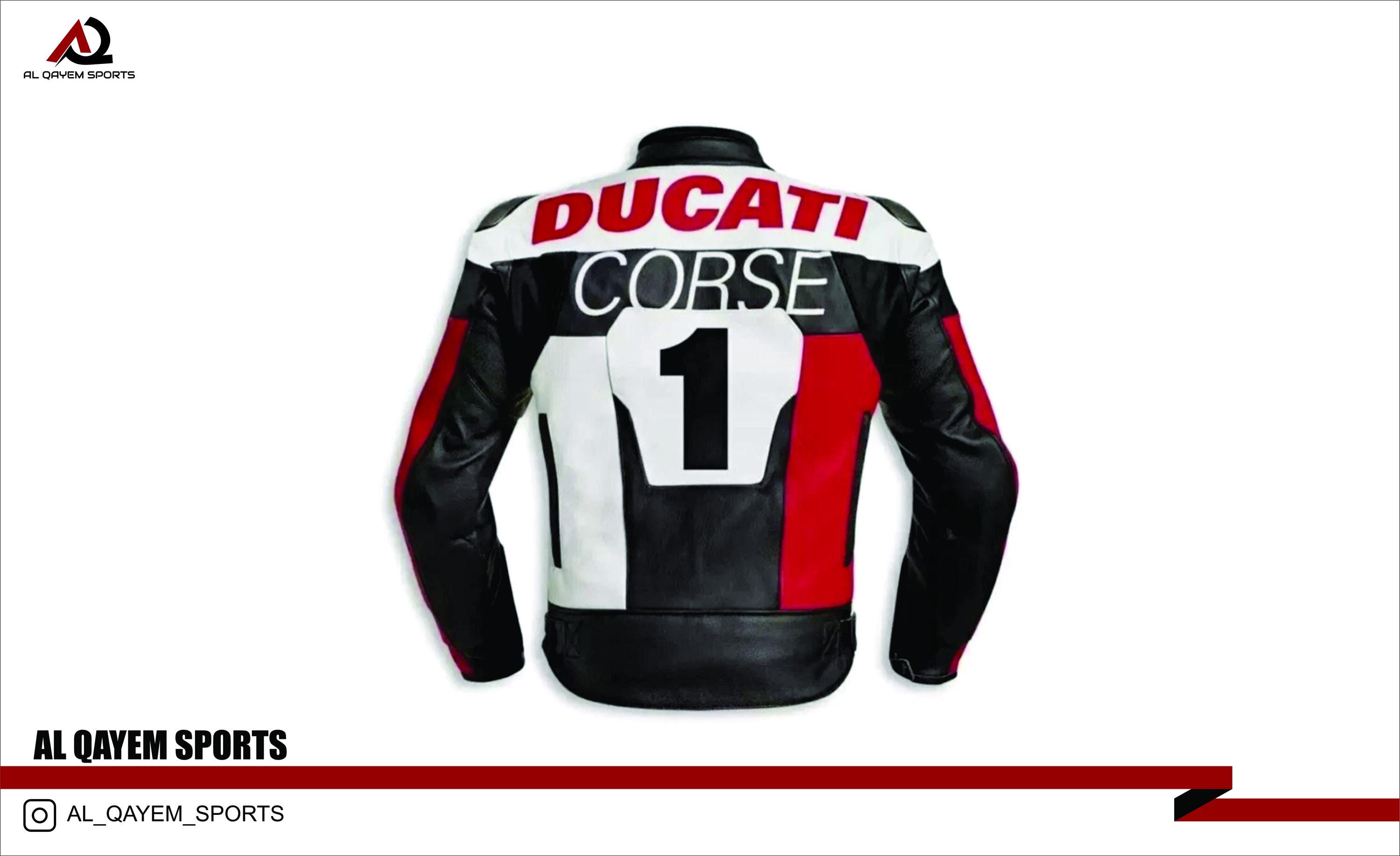 Handmade Ducati Leather Biker Jacket: Cafe Racer Motorcycle Riding 