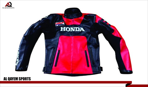 手作りのホンダHRCレザーモーターサイクルジャケット：牛革レーシング 