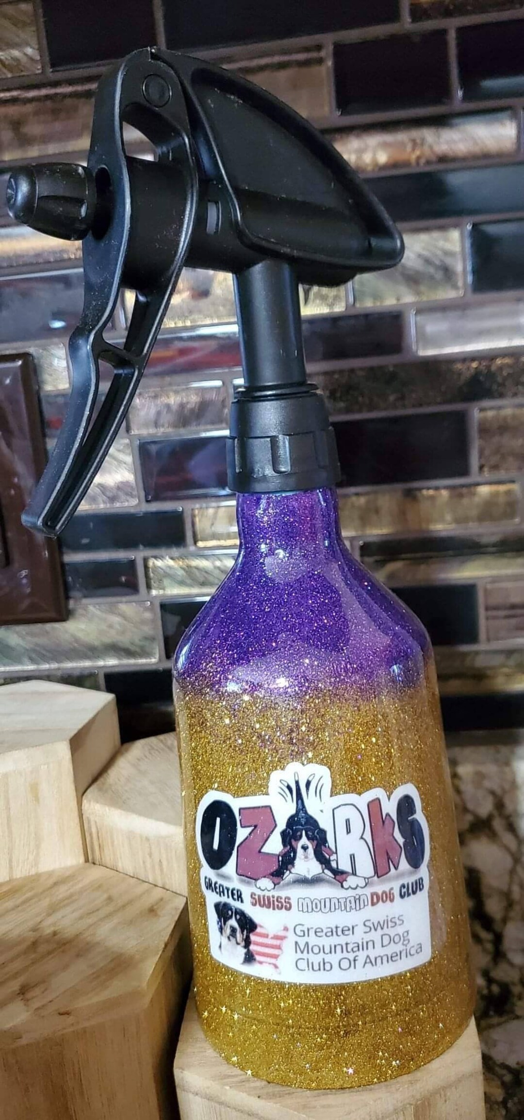 Glittered Spray Bottle Dog Show Trophy Package, Dog Show Spray Bottle