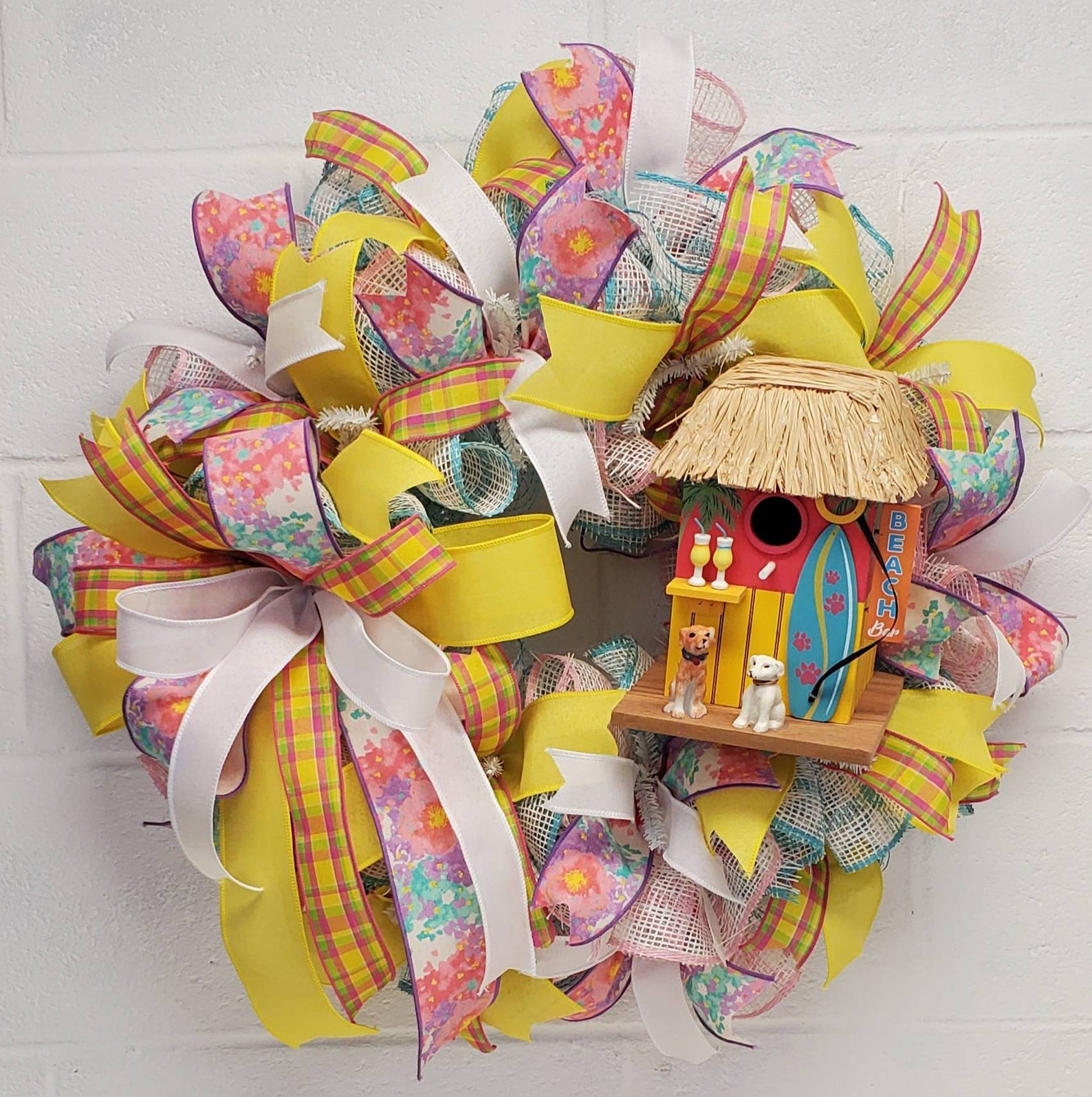 beach-bar-dog-deco-mesh-wreath-beach-wreath-summer-wreath-surf-board