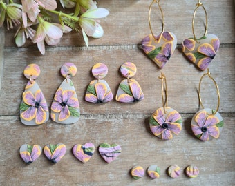 Clematis Meadow Polymer Clay Earrings // Polymer Clay Earrings // Flower Earrings //  Polymer Earrings  // Summer Earrings