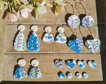 Autumn Botanical Polymer Clay Earrings // Polymer Clay Earrings // Floral Earrings // Fall Earrings // Botanical Clay Earrings