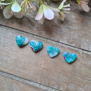 Peacock Bouquet Polymer Clay Earrings // Polymer Clay Earrings // Flower Earrings // Polymer Earrings // Floral Earrings Heart Stud Set