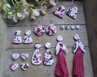 Valentine Terrazzo Print Polymer Clay Earrings // Polymer Clay Earrings // Valentines Earrings // Terrazzo Earrings