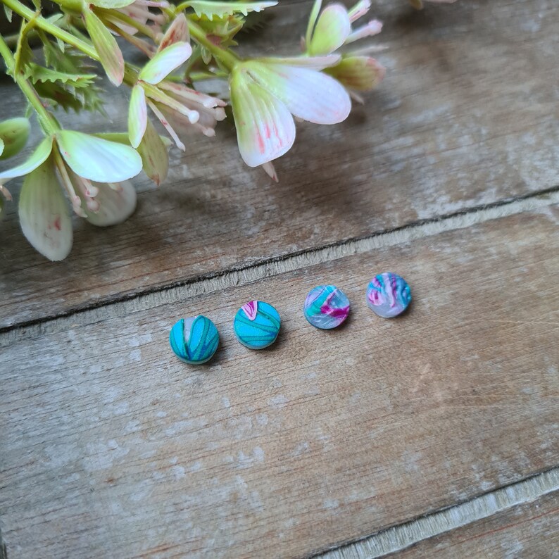 Peacock Bouquet Polymer Clay Earrings // Polymer Clay Earrings // Flower Earrings // Polymer Earrings // Floral Earrings Tiny Stud Set