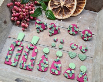 Bramble Polymer Clay Earrings // Polymer Clay Earrings // Leaf Earrings //  Polymer Earrings // Fall Earrings // Autumn Earrings