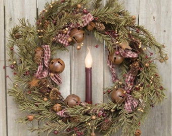 22” Primitive Christmas Wreath NEW