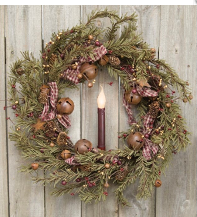 RSN-W12HH Primitive Happy Holidays Stocking Grapevine Wreath – Old  Farmhouse Primitives