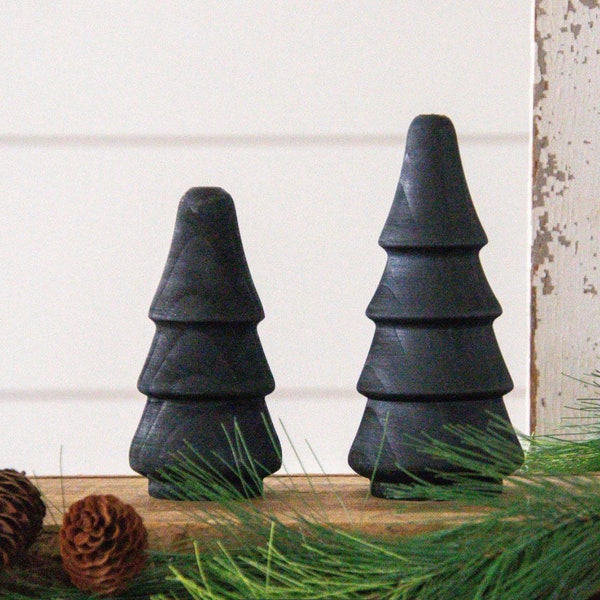 Black Wooden Tabletop Christmas Trees! New