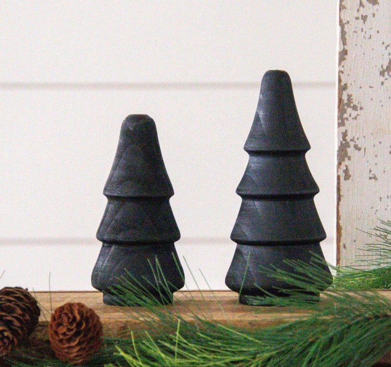 Black Wooden Tabletop Christmas Trees New - Etsy