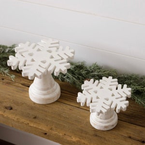 White Distressed Snowflake Risers NEW