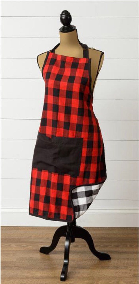 Reversible Buffalo Plaid Apron Etsy