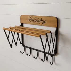 Laundry Shelf With Hooks New