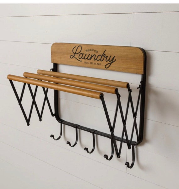 Laundry Shelf With Hooks New Etsy