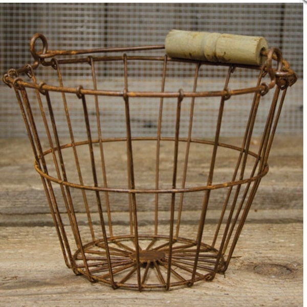 Wire Egg Basket Black or Rusty Color! New