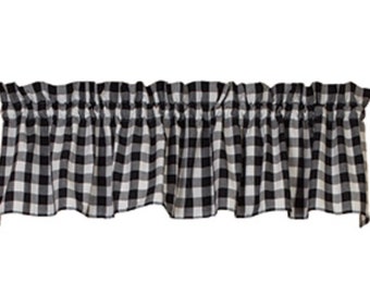 Black Check Valance (72x14”) NEW