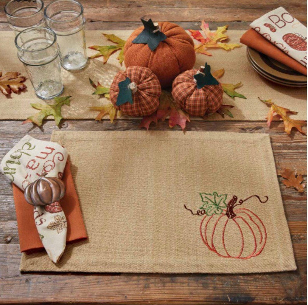 Rustic Pumpkin Placemat Set of 4 Etsy