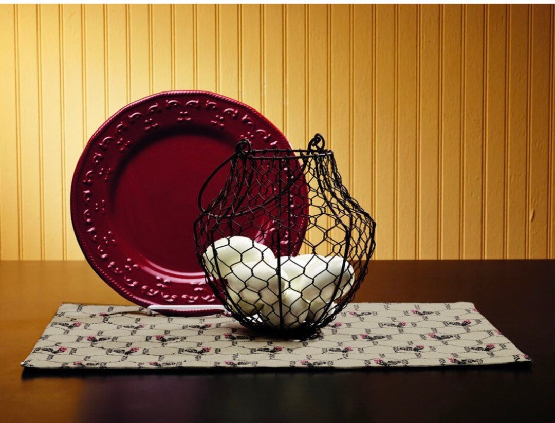 Antique Brown Chicken Wire Egg Basket Etsy