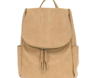 leather backpack with side pockets