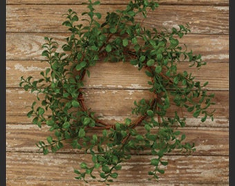 Farmstead Leaf Boxwood Wreath 14”  NEW