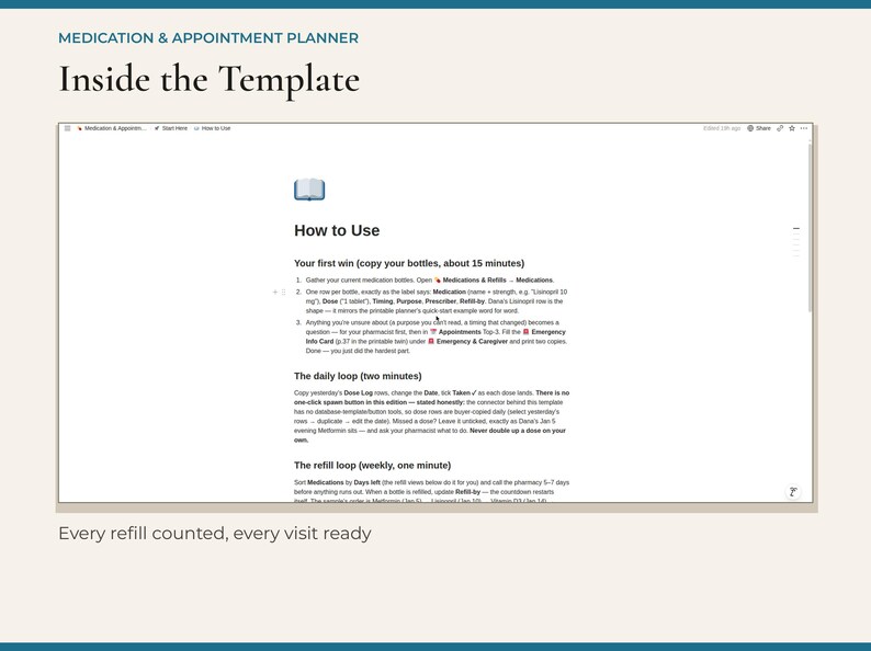Medication & Appointment Planner Notion Template, Medication Tracker ...