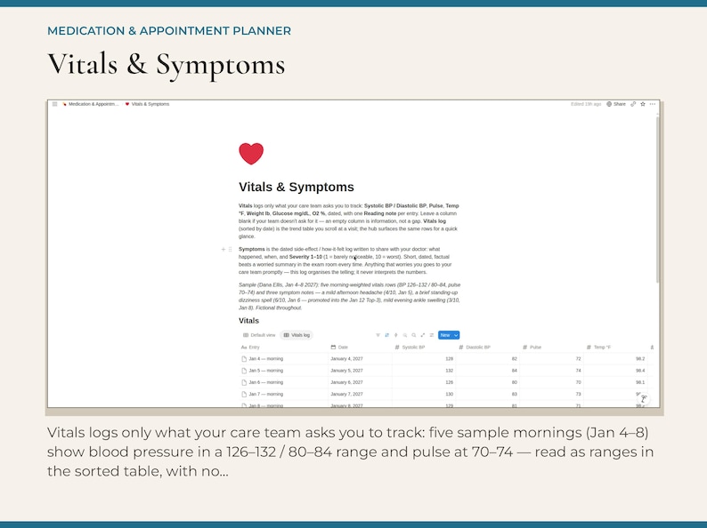 Medication & Appointment Planner Notion Template, Medication Tracker ...