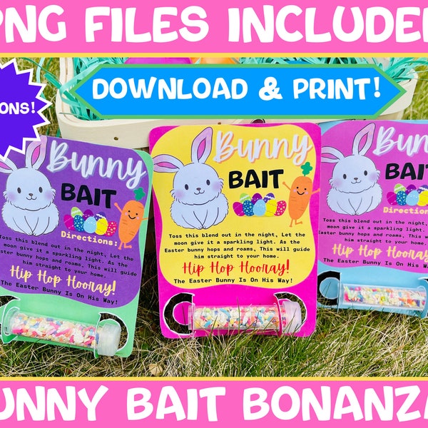 Bunny Bait Card PNG, Bunny Food Printable PNG File, Digital, Easter Card, Easter Magic, DIY, Print-Then-Cut, Cricut,