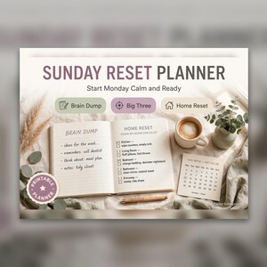 Sonntagsplaner zum Ausdrucken | Wochenplaner, Essensübersicht, Checkliste für Zuhause, Monats- und Quartalsübersicht, undatiertes PDF
