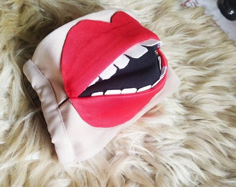 Red pout lips face mask, Face mask with opening mouth. Perfect Gifts, Cosplay or just to make people laugh, made in Ukraine