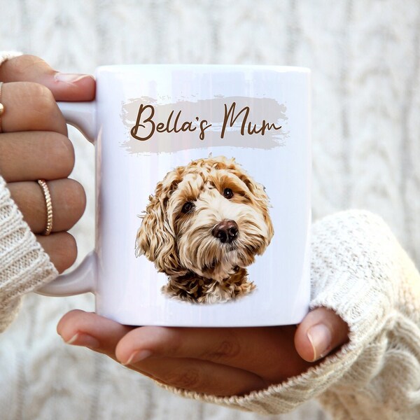 Dog Mum Mug. Personalised Dog Mug. Dog Mum Gift. 20th Birthday Gift for Her. Pet Portait Mug. Dog Lover Gift. 30th Birthday Gift.