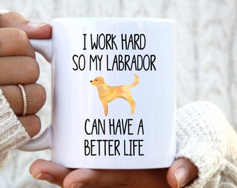 Work Hard Labrador Mug. Labrador Gifts. Funny Dog Mum Gift. Gifts for Women. Gifts for Her. Gifts for Mum. Gifts for Dog Lovers. Dog Owner.