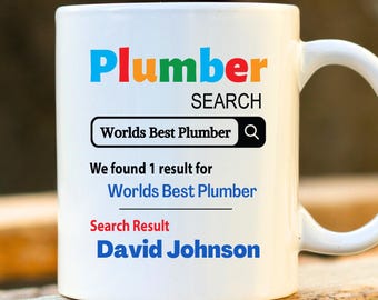 World’s Best Plumber Mug – Personalised Plumber Gift, Funny Plumbing Coffee Cup, Unique Gift for Tradesmen, Graduation or Thank You Present