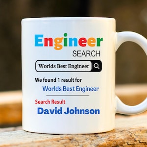 World’s Best Engineer Mug - Personalised Engineer Gift, Funny Engineering Mug, Custom Coffee Cup, Graduation Gift for Him