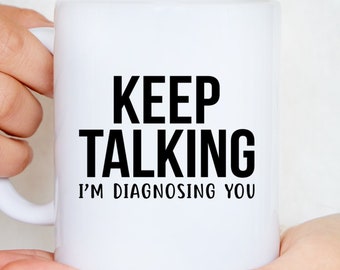 Kubek Keep Talking – prezenty z psychologii, prezent dla psychologa, kubek z psychologii, prezent dla terapeuty, kubek na zakończenie studiów z psychologii, absolwent psychologii