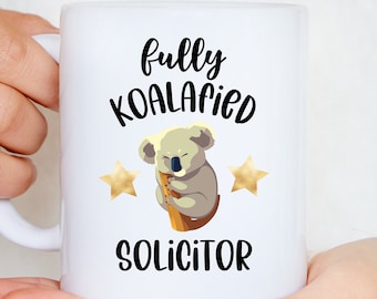 Koalified Solicitor Mug - Solicitor Gift, Qualified Solicitor, Law Student Gift, Graduation Gift for Her, Koala Mug