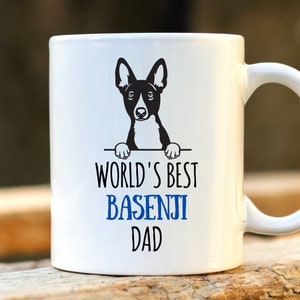Meilleur papa Basenji au monde - Mug Basenji personnalisé, cadeau pour amoureux des chiens, cadeau pour amoureux de Basenji, cadeau pour papa, cadeau pour père, cadeau pour meilleur ami