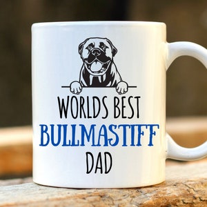 Worlds Best Bullmastiff Dad - Personalised Bullmastiff Mug, Dog Lover Gift, Bullmastiff Lover Present, Gift for Dad, Gift for Father