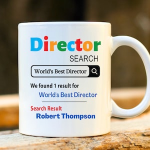 World&#39;s Best Director Mug. Personalised Director Gift. Gift for Director. Phd Graduation Gift. Director Present.