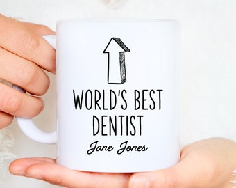 Arrow Dentist Mug - Personalised Dentist Gift, Dentistry Student, PHD Graduation, Dental Present