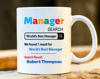 World&#39;s Best Manager Mug. Personalised Manager Gift. Gift for Manager. Phd Graduation Gift. Manager Present.