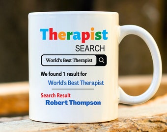 World&#39;s Best Therapist Mug. Personalised Therapist Gift. Therapy Student. Graduation Gift. Therapist Present.