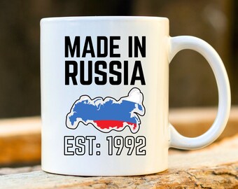 Made In Russia Mug - Russia Flag, Map Of Russia, Personalised Russian Mug, Funny Russian Gift, Unique Russia Present, Gift for Russian